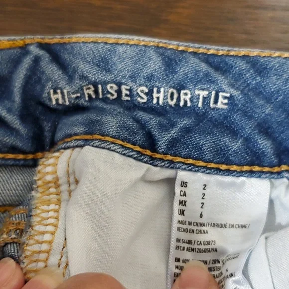 American Eagle Hi-Rise Shortie Jean Shorts - Picture 5 of 5